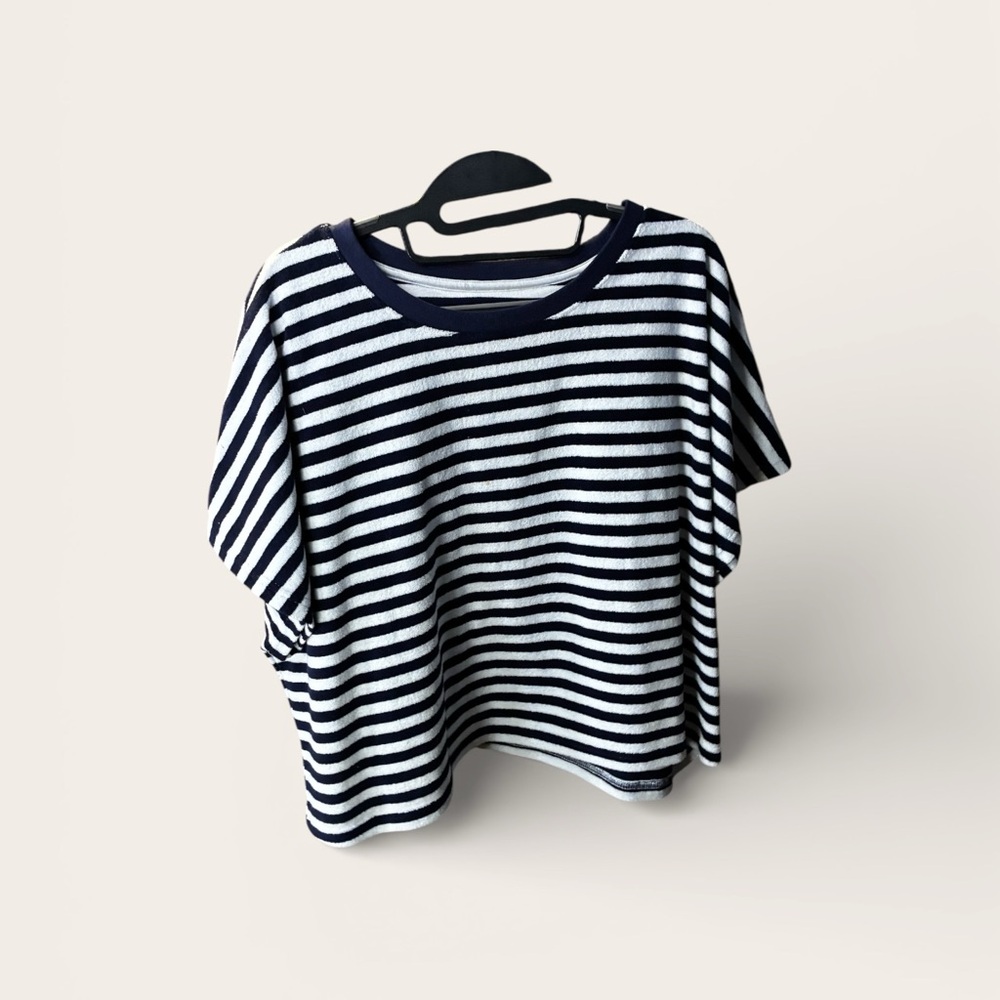 Navy and White Striped Adult T-Shirt Fila